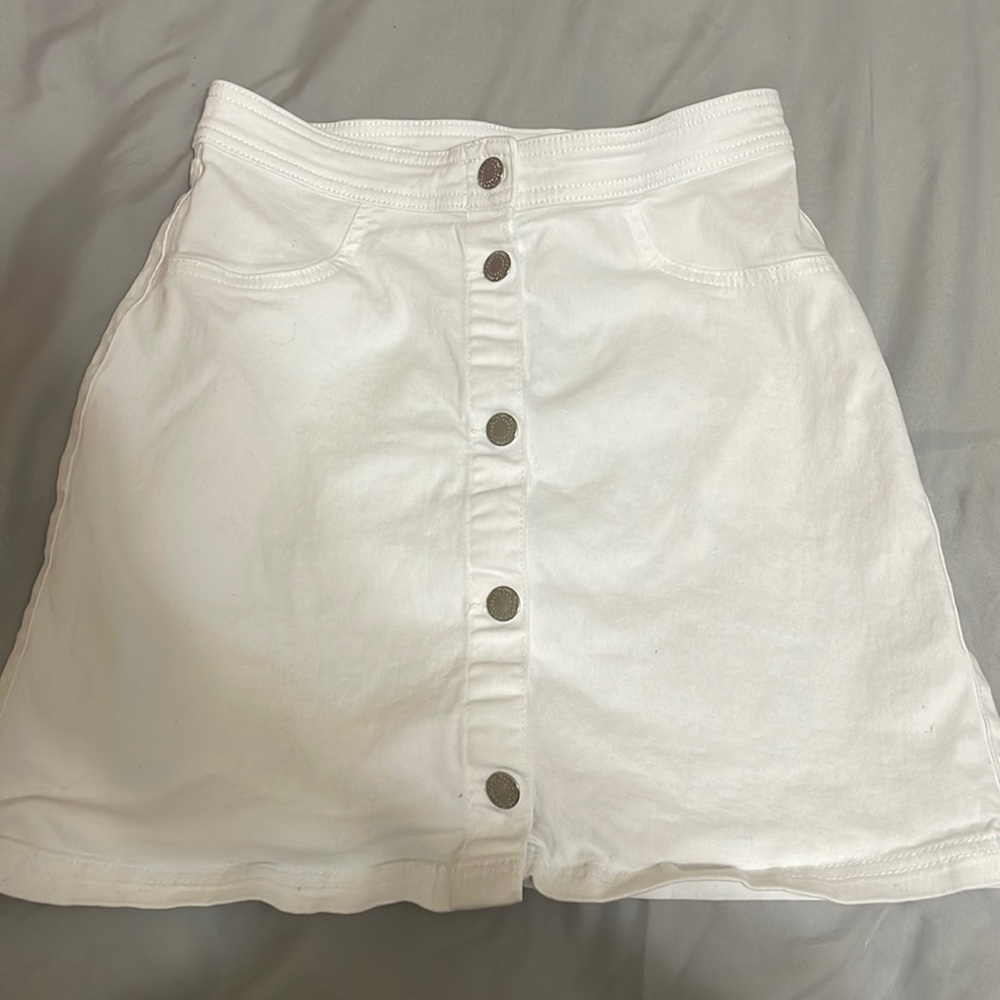 White button up skirt